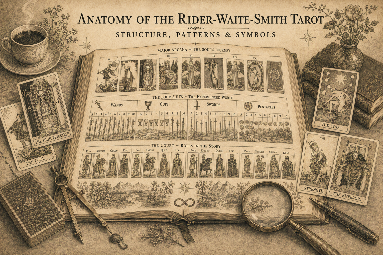Anatomy of the Rider-Waite-Smith Tarot System: Structure, Patterns, and Symbols.