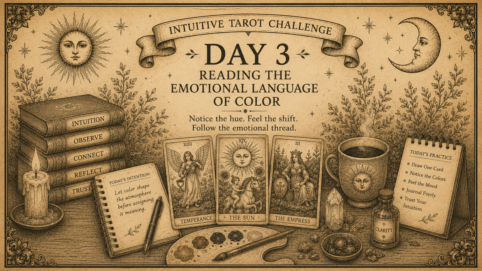 Intuitive Tarot Challenge Day 3: Reading the Emotional Language of Color