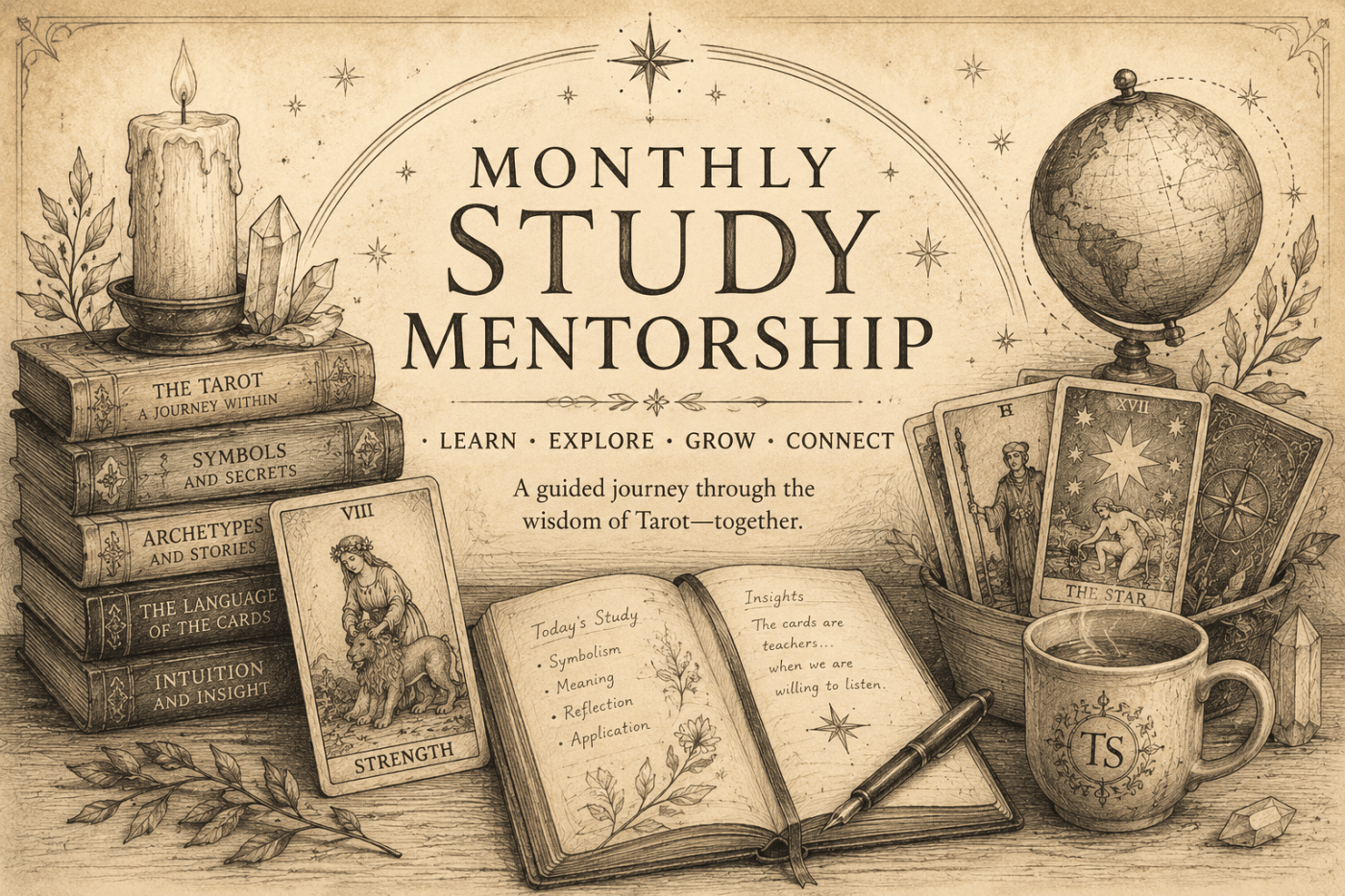 Individual monthly Tarot study mentorship